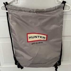 Hunter gray nylon drawstring knapsack, NWOT